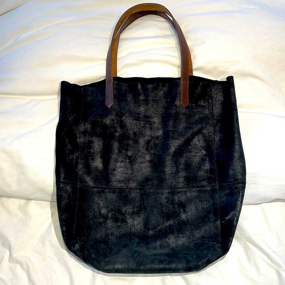 Unlined deconstructed leather tote